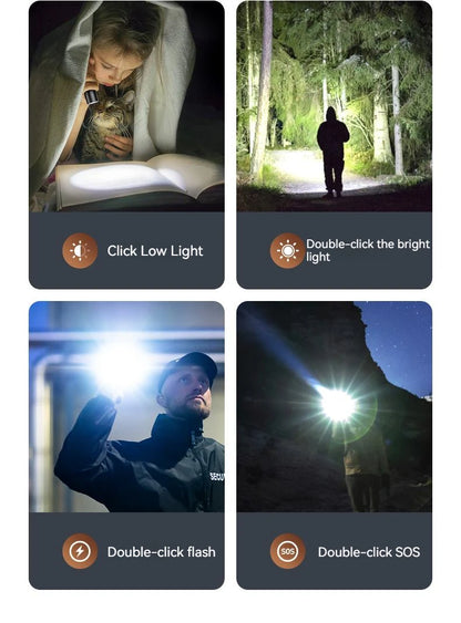 Philips 2025 New EDC Portable Flashlight Rechargeable LED Flashlights for Defensa Personal Self Defense Camping Hiking