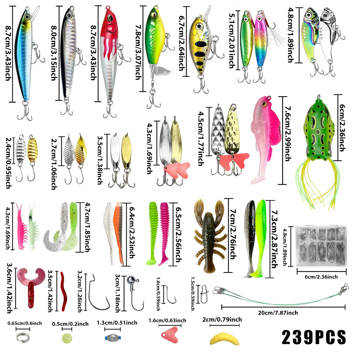 84/107pcs Fishing Lure Kit Soft and Hard Bait Set Gear Layer Metal Jig Spoon For Bass Pike Crank Tackle Accessories with Box