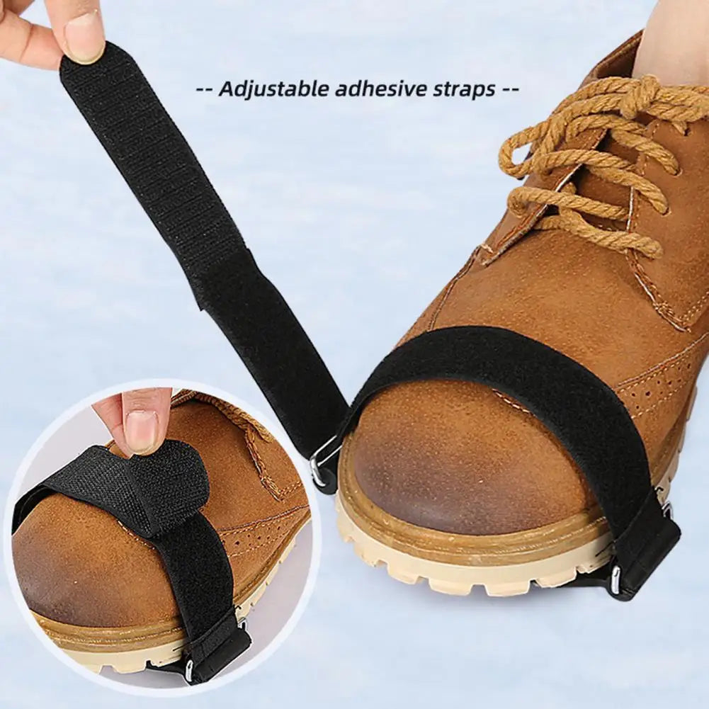 Shoes Ice Cleats 7 Spikes Adjustable Fastener Tape Anti-slip Outdoor Climbing Boots Ice Snow Grips Crampons Gripper
