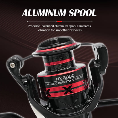 ROOBLINOS NX Fishing Reel 5.2:1 1000-6000 Max Drag 9KG Spinning Reels Metal Spool Reel Drag Fishing Reel,Fishing Accessories