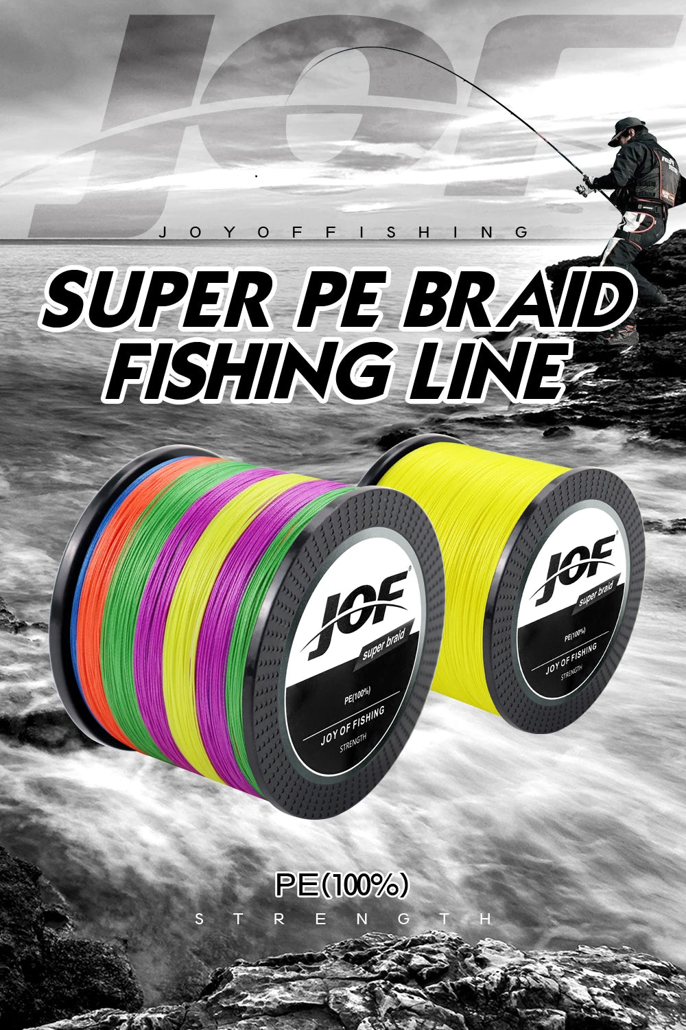 JOF 8 Strand and 4 Strand PE Braided Fishing Line