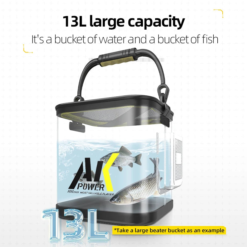 YUZHIYUAN Transparent Foldable Live Fish Bucket