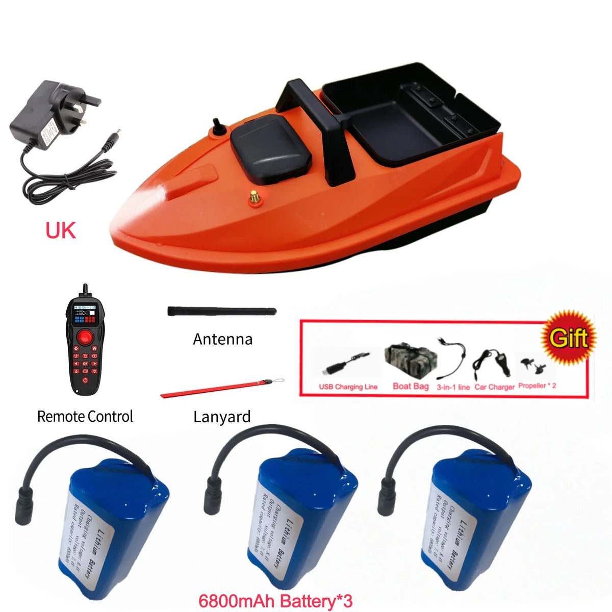 GPS Smart Bait Boat with 24 Saved Fishing Spots & Auto-Return