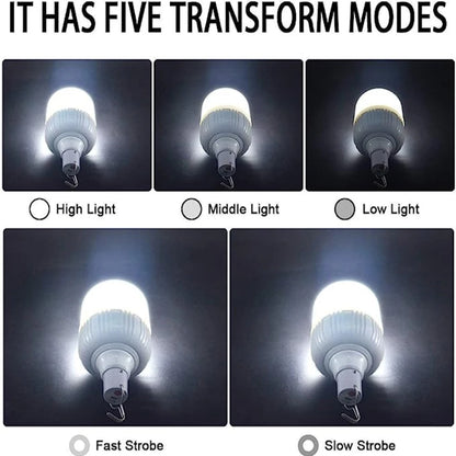 1-8pcs Portable Outdoor Camping Lights USB Rechargeable Lamp LED Emergency Bulb Hook High Power Tents Lantern Night Lights Bulb
