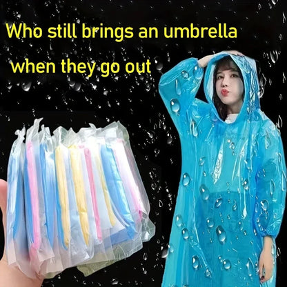 5/10 Pcs Compact Disposable Rain Poncho, Lightweight Emergency Rainwear for Camping, Hiking & Travel