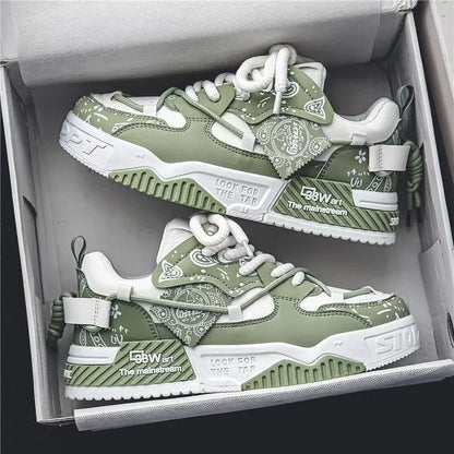 Men’s Casual Sneakers – Outdoor Fashion Vulcanized Shoes with Breathable Platform Design (Spring & Walking Comfort)