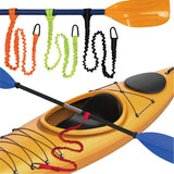 Elastic Kayak Paddle Leash & Fishing Rod Holder – Stretchable Coiled Safety Rope with Carabiner for Canoe, Rowing & Boat Accessories
