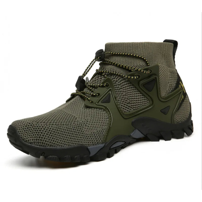 Men’s High-Top Hiking Boots – Breathable Mesh Outdoor Sneakers for Walking, Mountaineering & Travel (Lightweight Comfort, 2025)