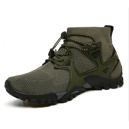 Men’s High-Top Hiking Boots – Breathable Mesh Outdoor Sneakers for Walking, Mountaineering & Travel (Lightweight Comfort, 2025)