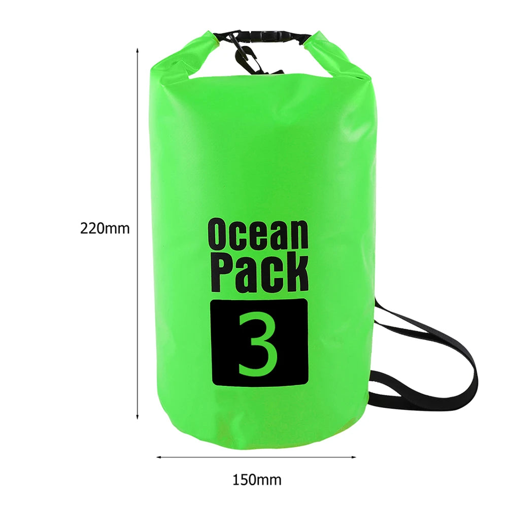 2L 3L 5L 10L 15L Waterproof Dry Bag Swimming Bag Foldable Beach Storage Pack Kayaking Rafting River Trekking Floating Water Sack