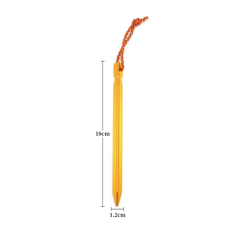 5/10pcs 18cm Tent Pegs Aluminum Tent Stake Ground Nails with Reflective Rope Outdoor Camping Hiking Equipment Tent Accessories