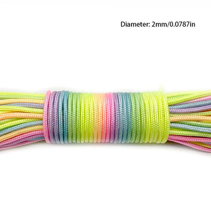 31mRainbow Paracord Rope 2mm/3mm/4mm 7 Strands Climbing Parachute Rope Survival Gear Bracelet Durable Cord for Outdoor Activitie