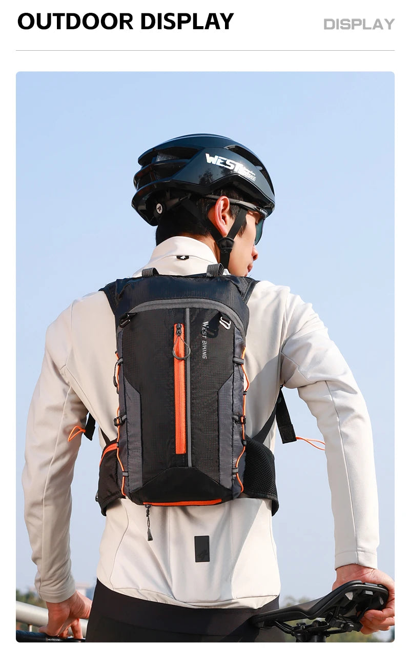 WEST BIKING 10L Cycling Backpack Lightweight Outdoor Sports Running Hiking Climbing Hydration Bag Waterproof Flodable Travel Bag