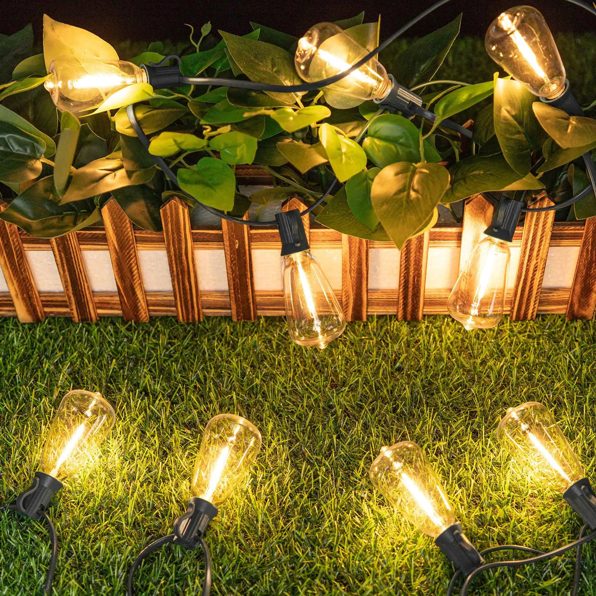 Solar Globe LED String Lights G40 Patio Light USB Recharger 8 Light Modes Remote Control Garden Solar Weatherproof Hanging Light