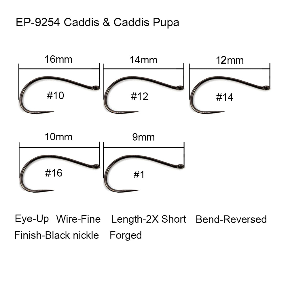 Aventik Barbless Black Nickel Fly Hooks (50 Pack)