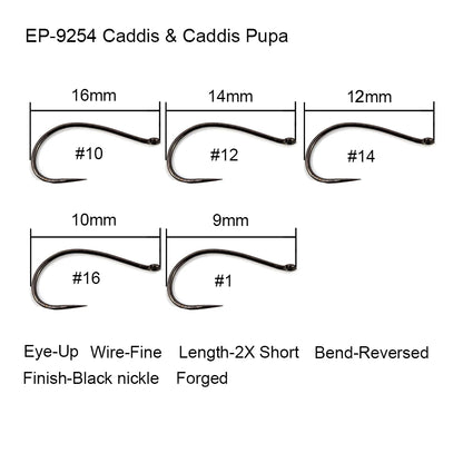 Aventik Barbless Black Nickel Fly Hooks (50 Pack)