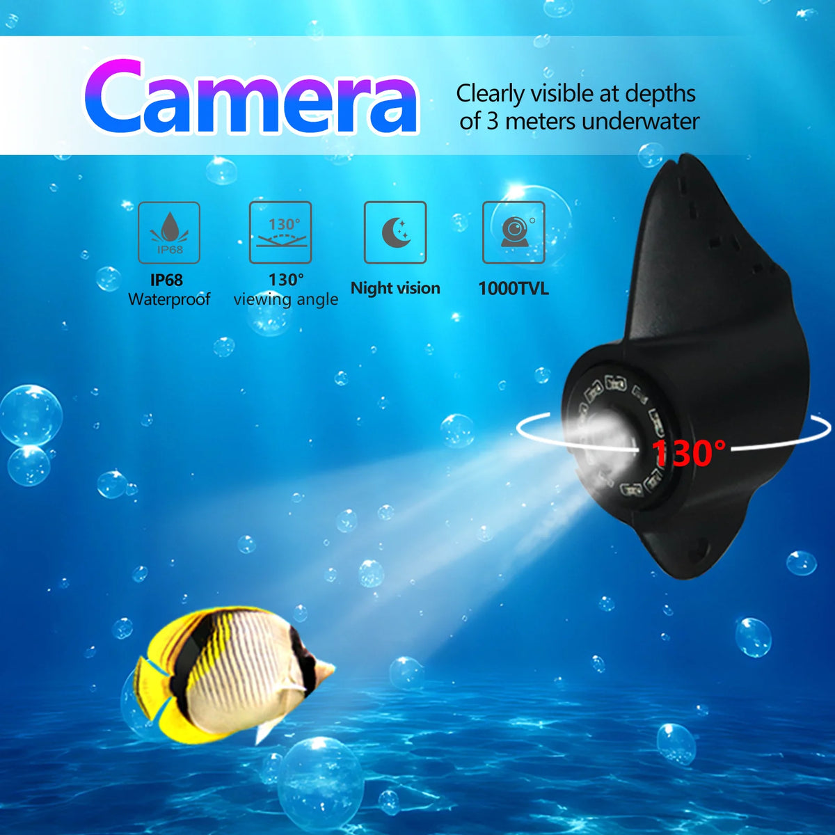 HD Underwater Fishing Camera with Video Recording & Night Vision