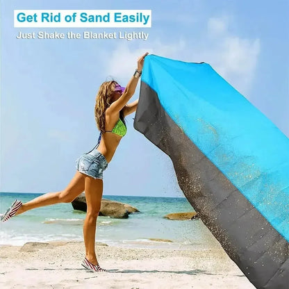 Sandproof Beach Blanket 200x140cm Waterproof Lightweight Beach Mat Portable Picnic Blanket for Travel Hiking Outdoor Sports