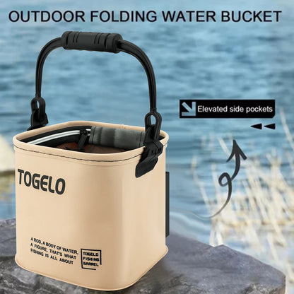 Foldable Live Fish Bucket with Rope