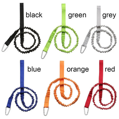 Adjustable Elastic Kayak & Canoe Paddle Leash – Fishing Rod Safety Rope with Carabiner for Rowing & Boat Accessories