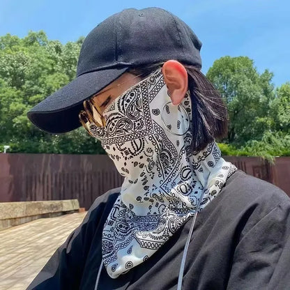 Moda Punk Unisex Summer Solar Protector Mask UV Protection Hip Hop Sports Face Neck Scarf Ear Cover for Men Women