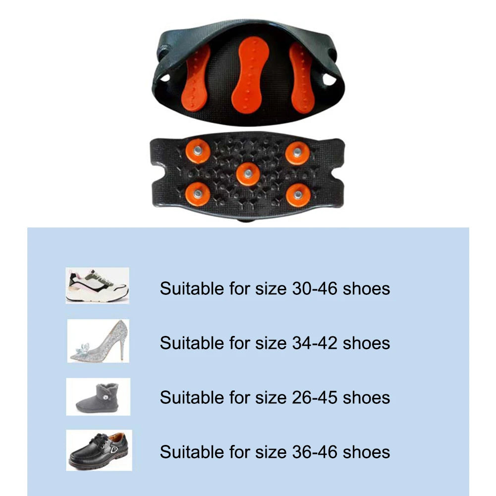 5-Stud Climbing Crampons Anti Slip Mountaineering Cleats Unisex Snow Claw Shoe Covers Walking Hiking Accessories