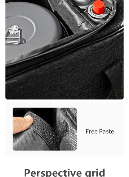BISINNA Outdoor Camping Bag 26L/30L/42L Folding Gas Tank Storage Bag Picnic Cookwre Container Camp Supplies Adjustable Partition