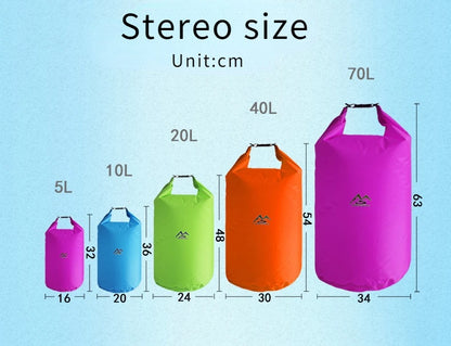 5-70L Waterproof Bag Outdoor Dry Sack Floating Gear Bags For Boating Fishing Rafting Swimming Large Capacity Storage Pack Pouch