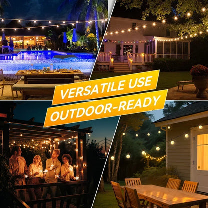 LED String Lights Bulbs 21Meter G40 Globe Lights Outdoor Garden Patio Waterproof Decoration Solar Power Garland Wedding Lighting