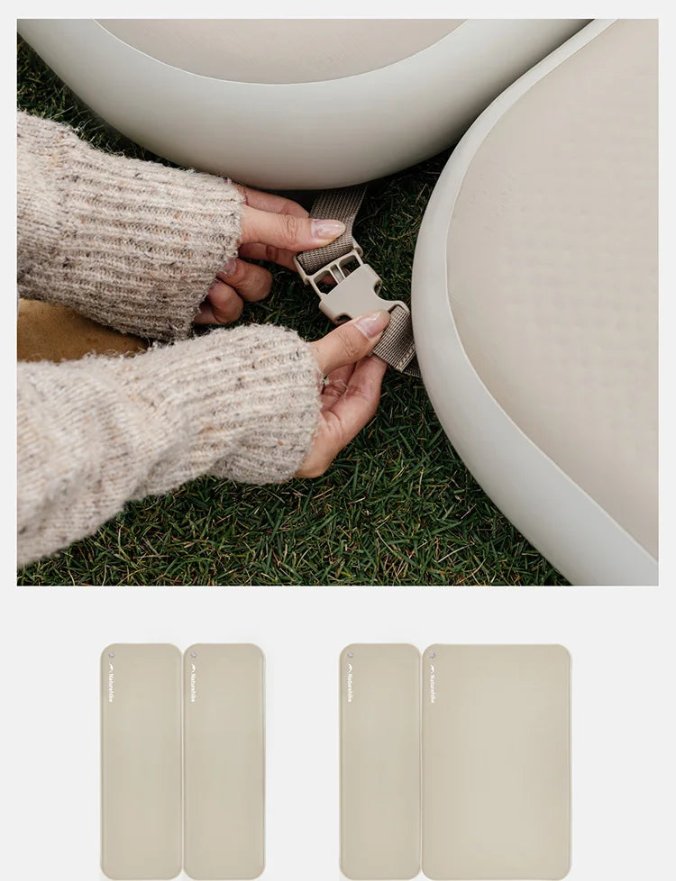Naturehike Youmeng Brushed Air Mattress Camping Air Cushion Outdoor Spliceable Bed 10CM Tent Inflatable Bed Double Sleeping Pad