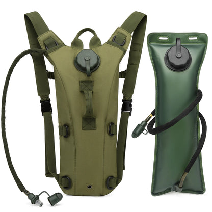 Tactical Water Hydration Pack - Military Class Camel Backpack with 3L Leakproof Water Bladder for Running, Jogging, Cycling