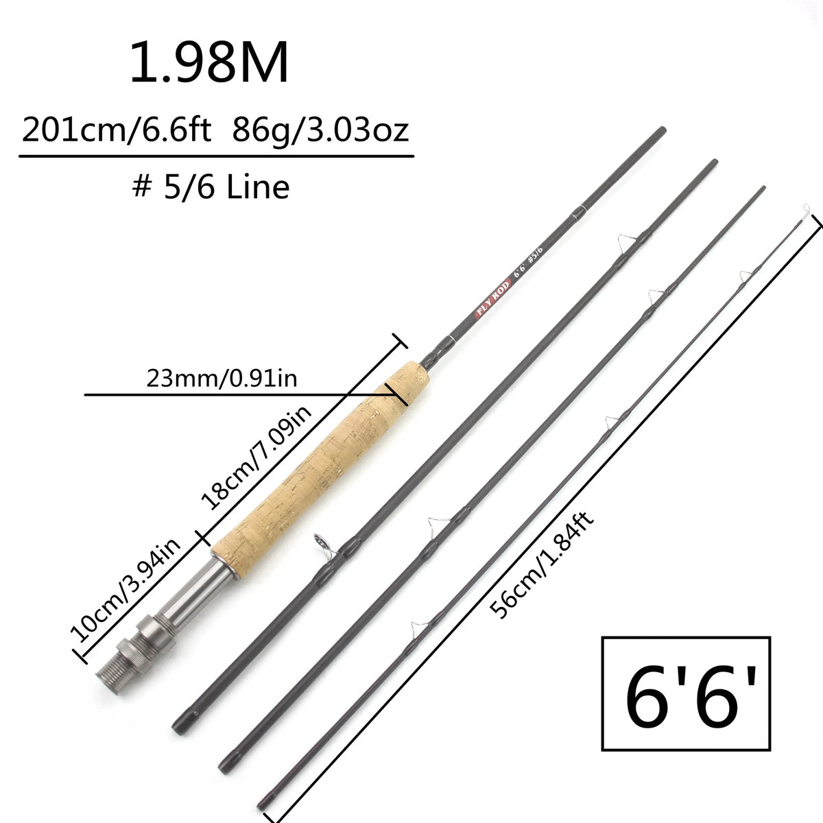 Ultralight 4-Section Carbon Fly Rod