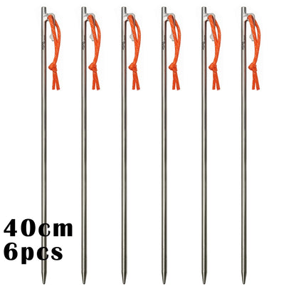 TiTo Titanium Alloy Tent Pegs Outdoor Camping Tent Nail Anti-bending Heavy Duty Canopy Titanium Tent Stake 20/24/30/35/40cm