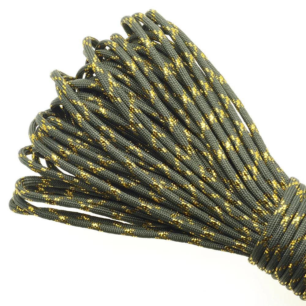 Gold & Silver 550 Paracord – Type III, 100ft, 19 Colors