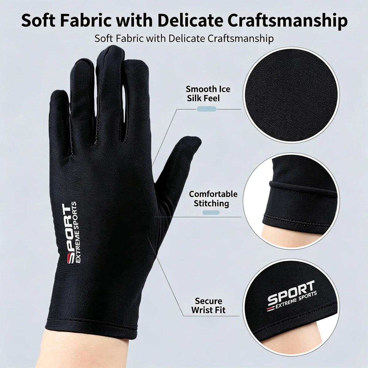 Ice Silk Sun Protection Fishing Gloves