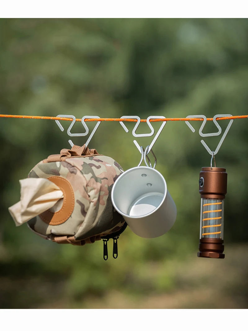 Outdoor Camping Multifunctional Integrated Hook Metal Tent Lamp Rack Double-headed Hanger Bidirectional Return Hook Outdoor Camp