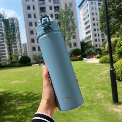 TYESO Thermos Bottle Car Insulated Flask Water Tumbler for Outdoor Sports Travel Vacuum Flasks Stainless Steel Thermal Cup
