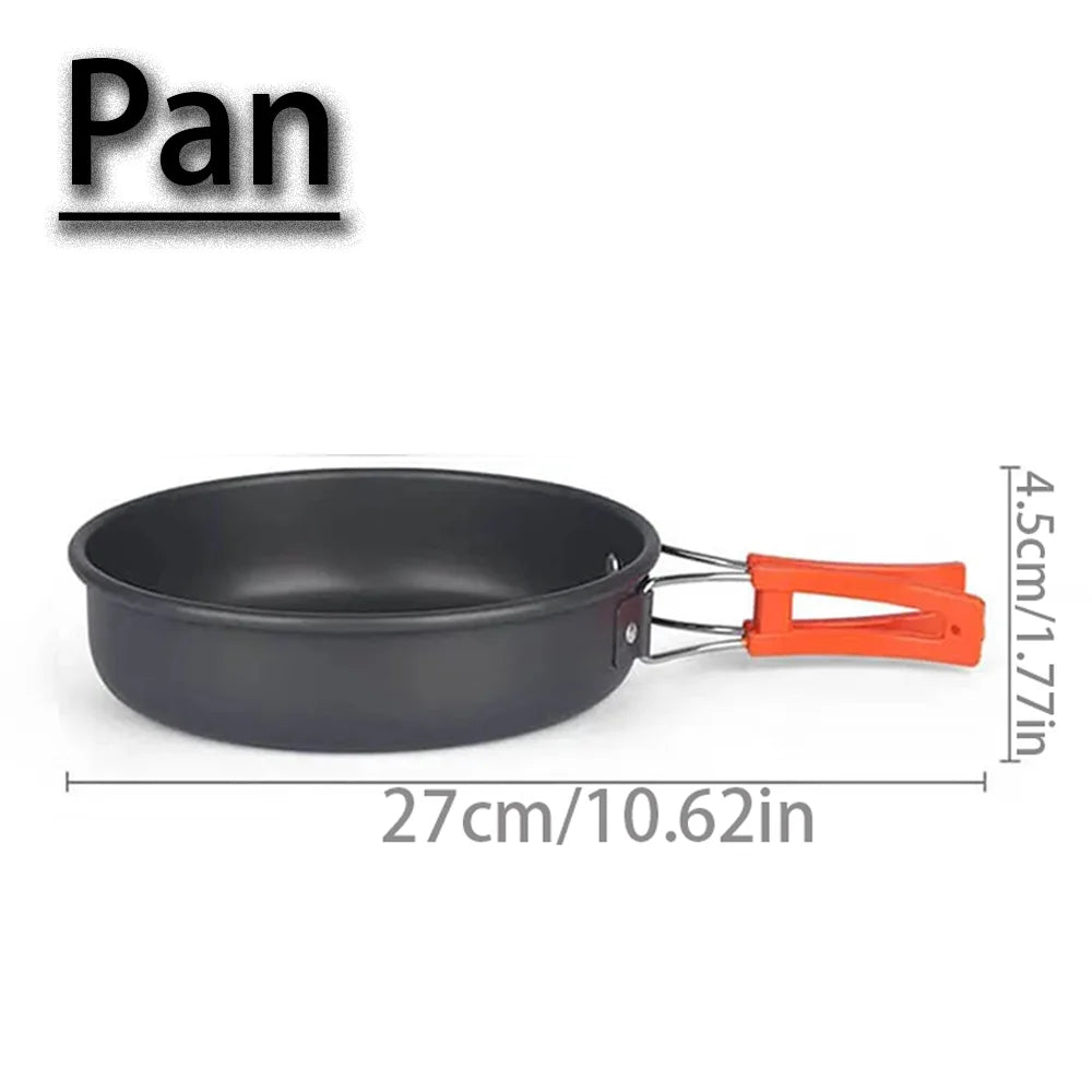 Camping Cooking Set Portable Lightweight Aluminum Camping Pot Set Hiking Picnicking Outdoor Travel Cooking Utensils Set