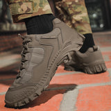 Men’s Genuine Leather Mountaineering Shoes – Anti-Slip Hiking Boots Outdoor Breathable Sports Footwear
