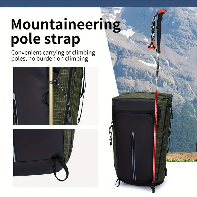 Outdoor Mountaineering Versatile Lightweight Backpack - Waterproof Nylon Expandable & Foldable bag for Hiking/Camping/Cycling