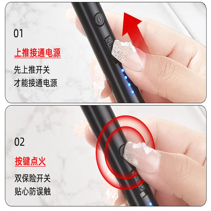 Household portable storage kitchen lighter, windproof arc pulse ignition gun, USB electronic lighter
