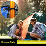10 PCS Car Tent Storage and Finishing Accessories Tension Rope Elastic Rope Ball Bungee Cord Tarp Tie Tape Decoration Tools