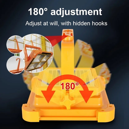 Portable Solar Flood Light LED Lantern Rechargeable Camping Lamp USB Charging Power Bank IP66 Waterproof Outdoor Tent Light