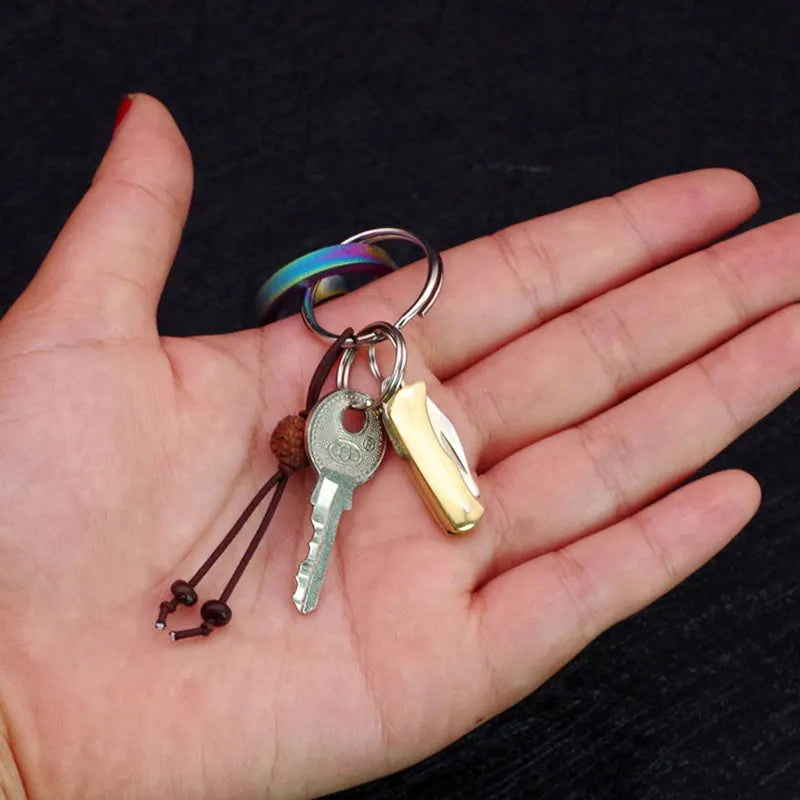 5cm Acrylic Mini Folding Knife Pendant Brass Wood Keychains Sharp Small Blade Portable Hanging Outdoor Camping Unboxing Knife
