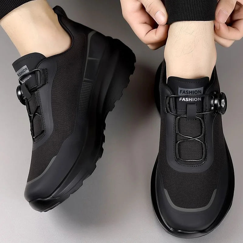 Men’s Outdoor Sneakers 2025 – Thick Sole Breathable Casual Hiking Shoes