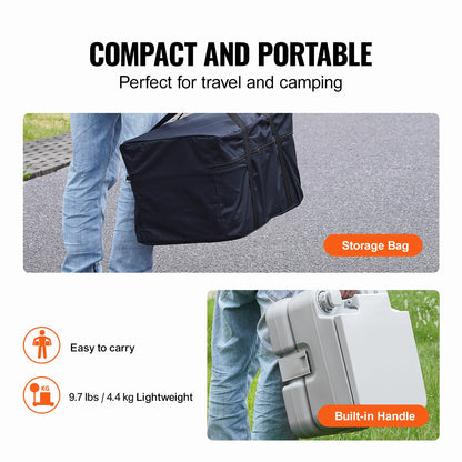 SucceBuy Portable Toilet for Camping Porta Potty Push-Button Pressurized Flush Commode Leak-proof and Odourless Portable Toilet