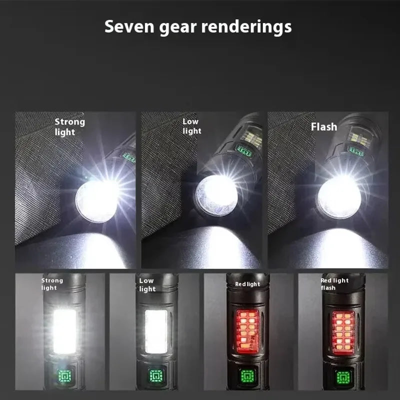 High Power Rechargeable LED Flashlight Strong Torch with Battery for Fishing Hunting Camping Lantern