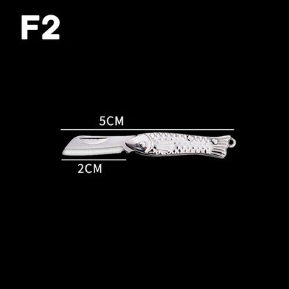 5cm Acrylic Mini Folding Knife Pendant Brass Wood Keychains Sharp Small Blade Portable Hanging Outdoor Camping Unboxing Knife
