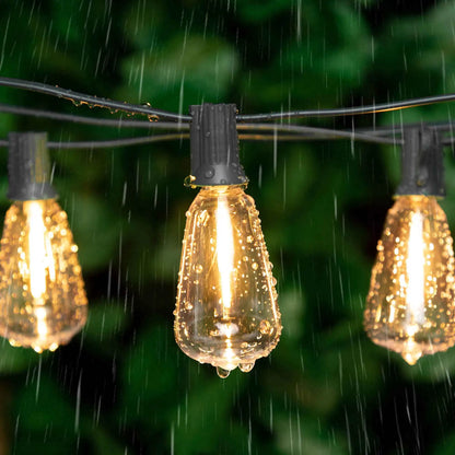 Solar Globe LED String Lights G40 Patio Light USB Recharger 8 Light Modes Remote Control Garden Solar Weatherproof Hanging Light