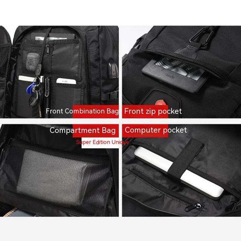 50L 80L Backpack Large Travel Backpack Men Separate Shoe Compartment Business Bag Outdoor Sports Man Black Storage Backpacks